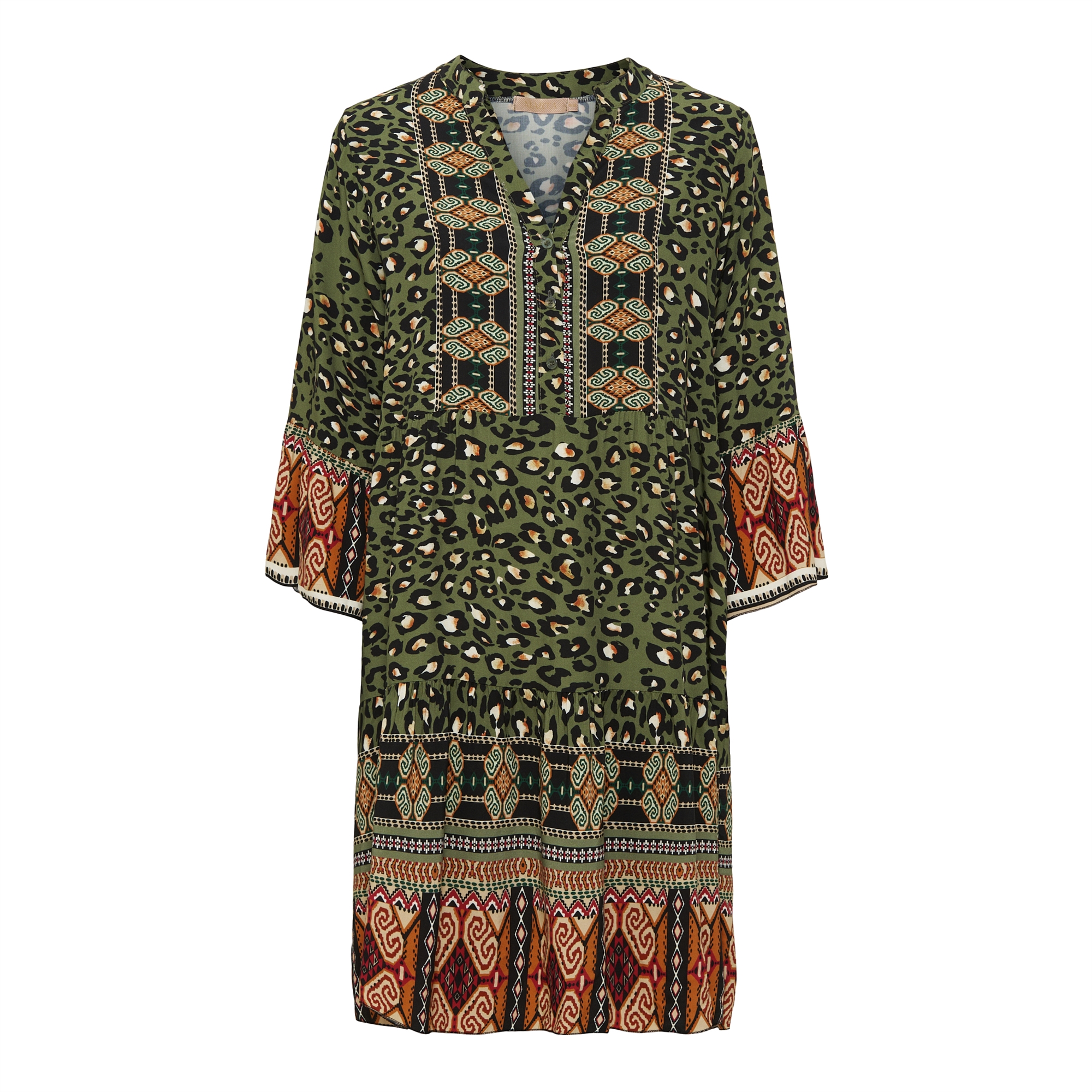 Isse log Oversætte Marta Du Chateau kjole I army, m dyreprint, grøn, brun